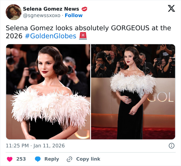 “Disgusting Mess”: Selena Gomez And Benny Blanco’s Golden Globes Look Has Fans Talking