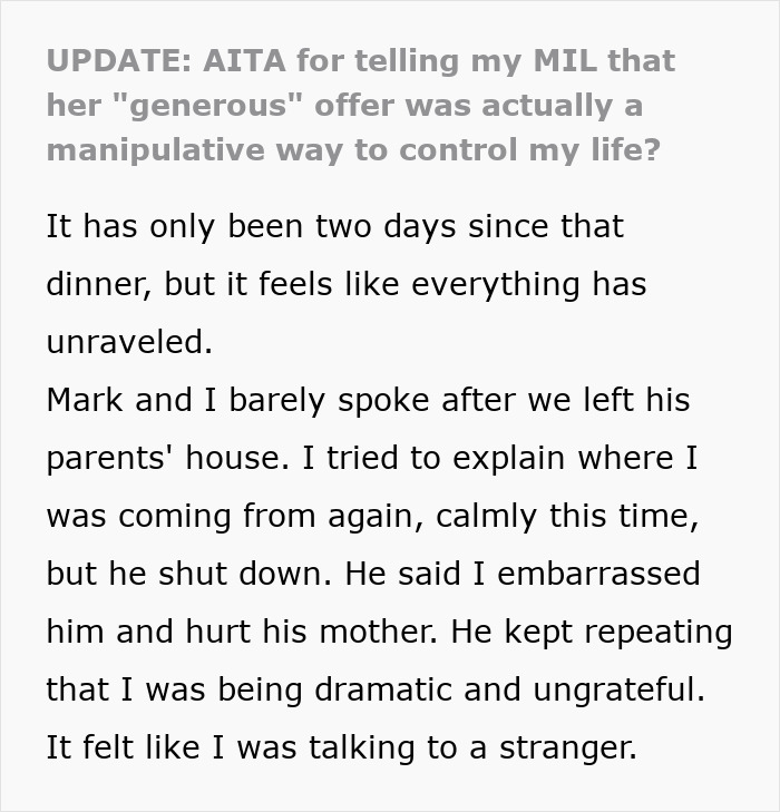 Woman Snaps At MIL, Says Her &ldquo;Generous&rdquo; Gift Was Actually A Manipulative Way To Control Her Life