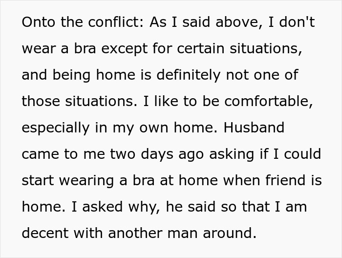Woman Never Wears A Bra At Home, It Suddenly Starts Bothering Her Husband
