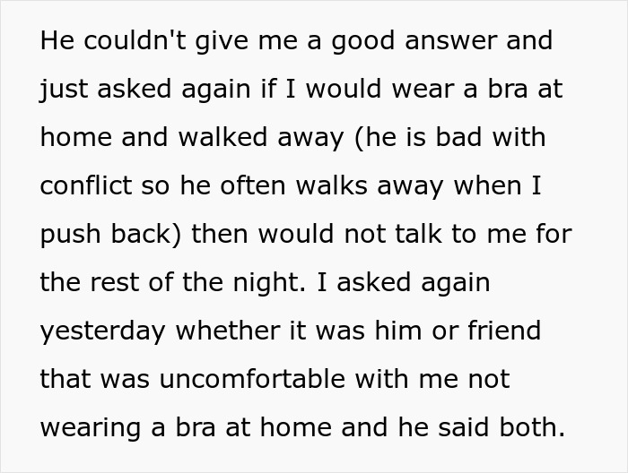 Woman Never Wears A Bra At Home, It Suddenly Starts Bothering Her Husband