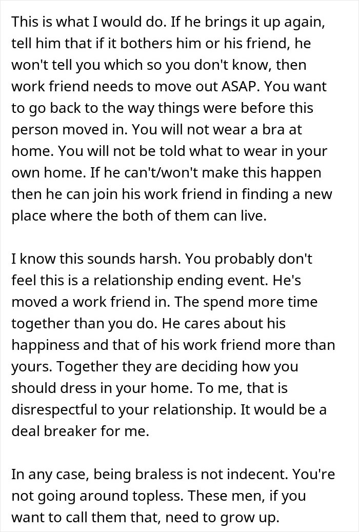 Woman Never Wears A Bra At Home, It Suddenly Starts Bothering Her Husband