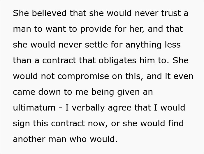 Woman Forces BF To Sign A Contract That Would Give Her A Share Of His Income For The Rest Of His Life