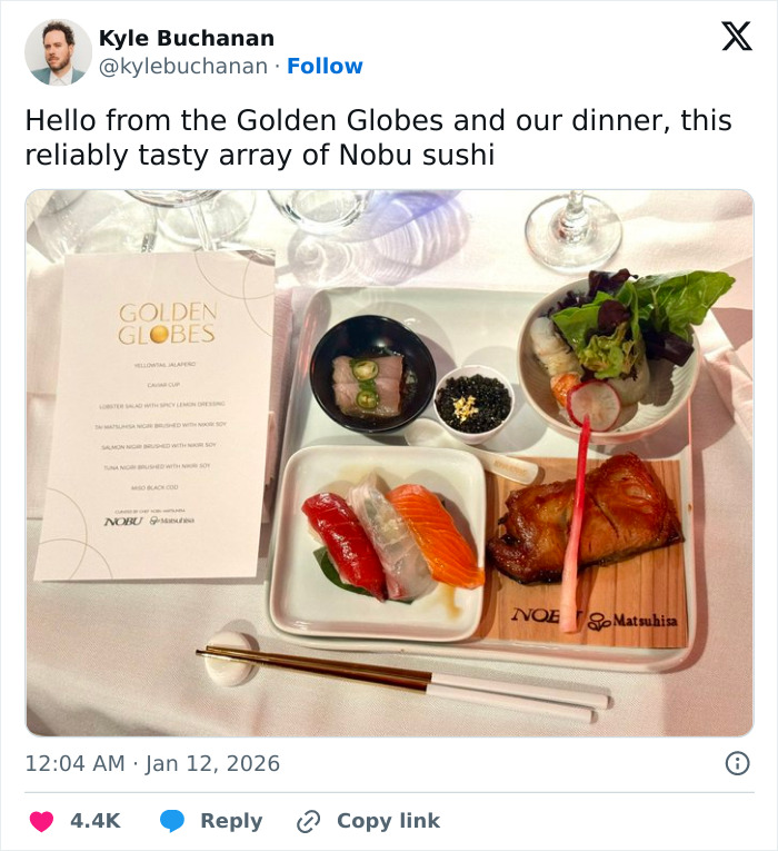 Golden Globes Food Stuns Fans As It’s Revealed You Can Order It On DoorDash Golden Globes Food Stuns Fans As It’s Revealed You Can Order It On DoorDash