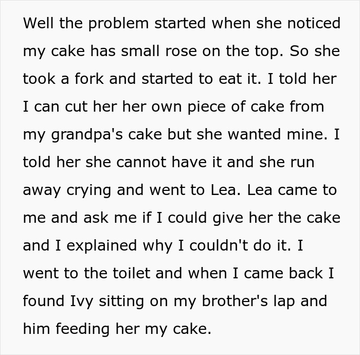 5YO Niece Insists On Having Diabetic Aunt&rsquo;s Only Cake Slice, She&rsquo;s Mortified As Parents Enable Her
