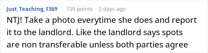 New Neighbor Eyes Person’s Parking Place, Hijacks It Even After They Refuse To Switch Spots
