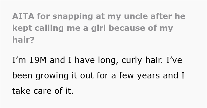 Bald And Divorced Man Shames Nephew For Having Long Hair And Cooking For GF, He Finally Snaps