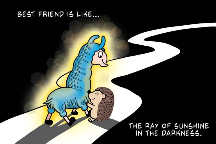 21 Wholesome Comics By Chris Yang About A Llama And A Hedgehog’s Friendship