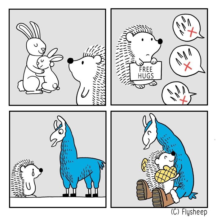 21 Wholesome Comics By Chris Yang About A Llama And A Hedgehog’s Friendship