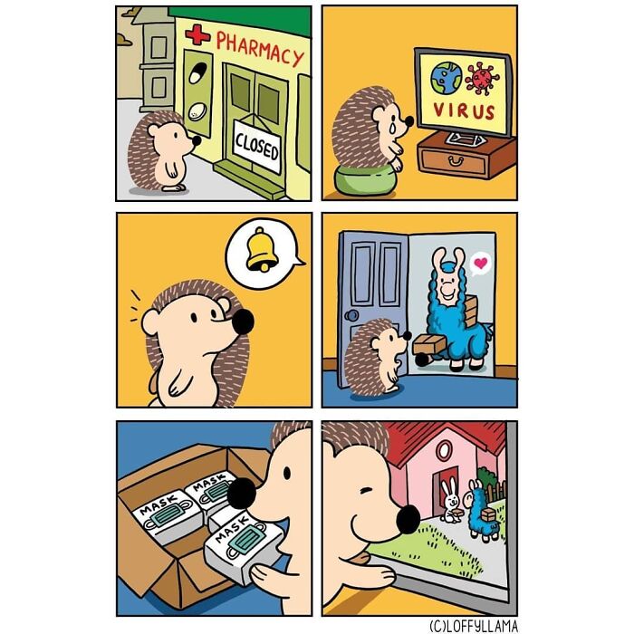 21 Wholesome Comics By Chris Yang About A Llama And A Hedgehog’s Friendship