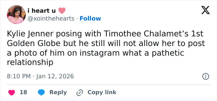 Timothée Chalamet Cuts Kylie Jenner Out Of Golden Globes Post After Their Fight Was Exposed Timothée Chalamet Cuts Kylie Jenner Out Of Golden Globes Post After Their Fight Was Exposed