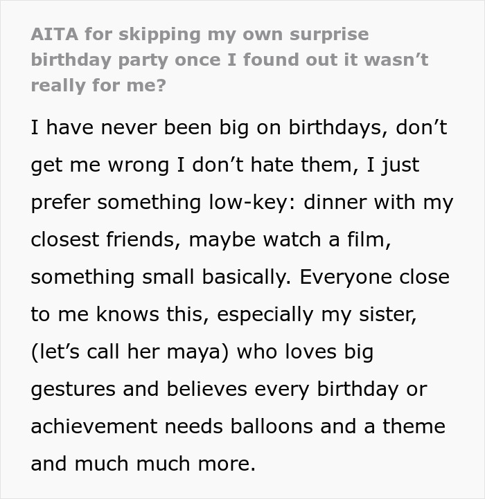 Woman Blasted For Skipping Her Birthday Party Sister Organized Because Her Ex Was Invited Woman Blasted For Skipping Her Birthday Party Sister Organized Because Her Ex Was Invited