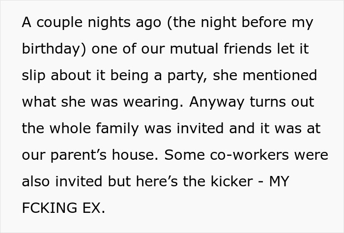 Woman Blasted For Skipping Her Birthday Party Sister Organized Because Her Ex Was Invited Woman Blasted For Skipping Her Birthday Party Sister Organized Because Her Ex Was Invited