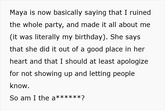Woman Blasted For Skipping Her Birthday Party Sister Organized Because Her Ex Was Invited Woman Blasted For Skipping Her Birthday Party Sister Organized Because Her Ex Was Invited