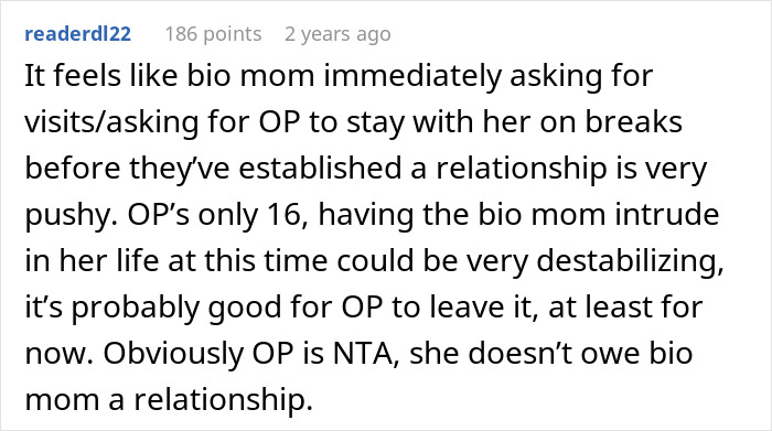 Bio Mom Appears 16 Years Later, Expecting Relationship, Hurt When Teen Says She’s Not Her Backup Plan
