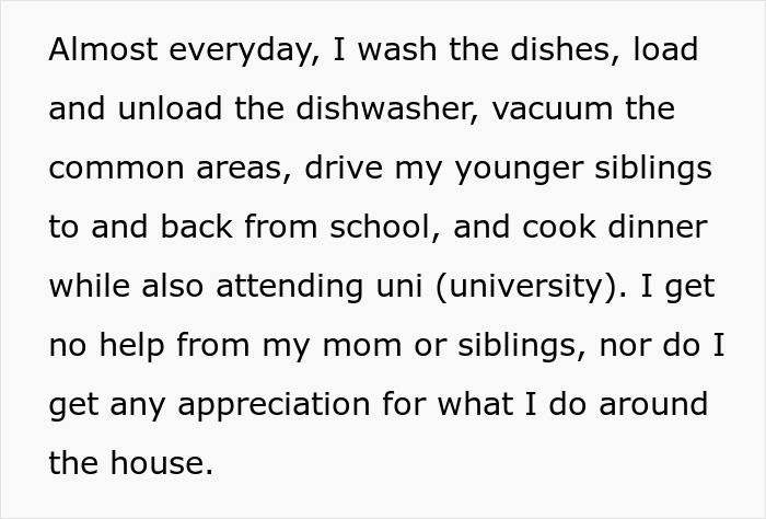 20YO Is Burned Out From Managing Chores With School, Loses It When Mom Calls Her “Useless”