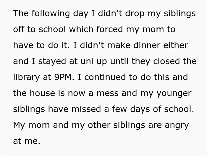 20YO Is Burned Out From Managing Chores With School, Loses It When Mom Calls Her “Useless”