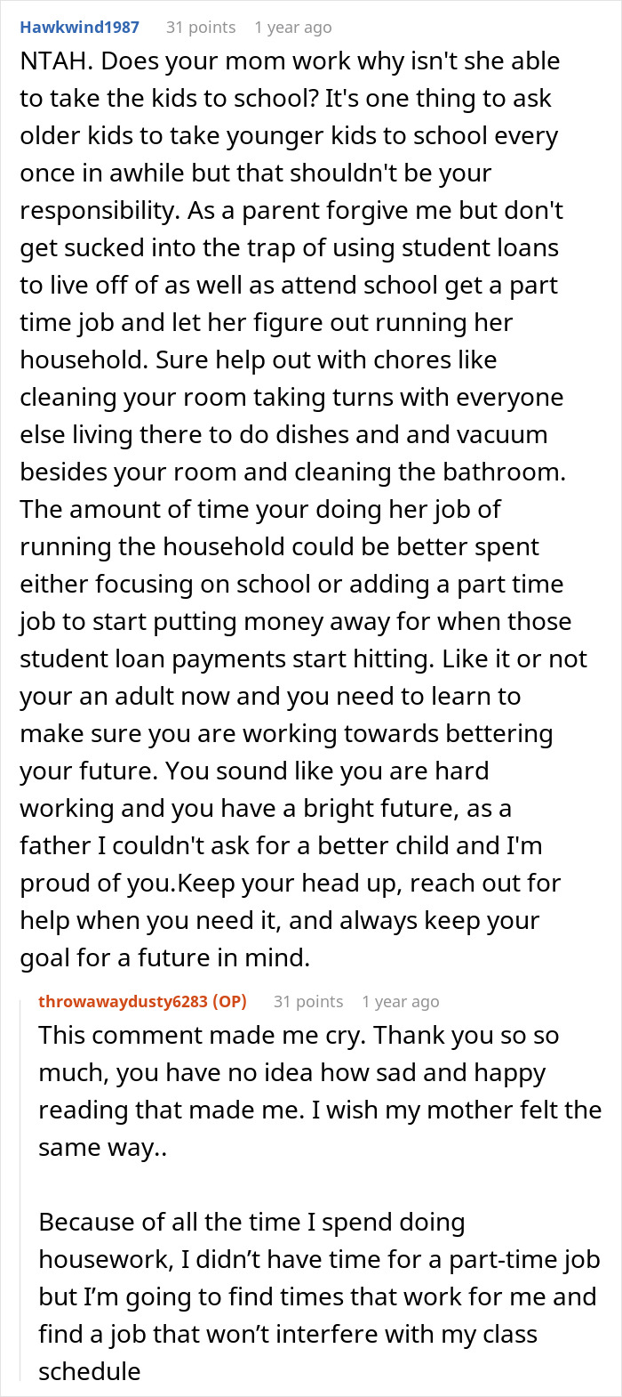 20YO Is Burned Out From Managing Chores With School, Loses It When Mom Calls Her “Useless”