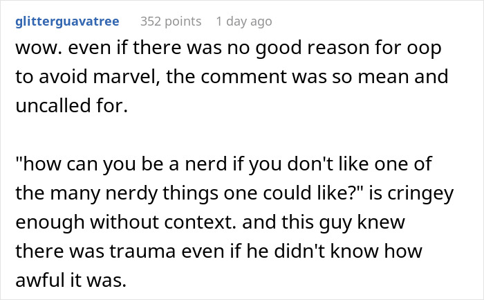 Guy Mocks Teen For Not Liking Superhero Stuff, Gets Offensive When He Learns It’s Grief-Related