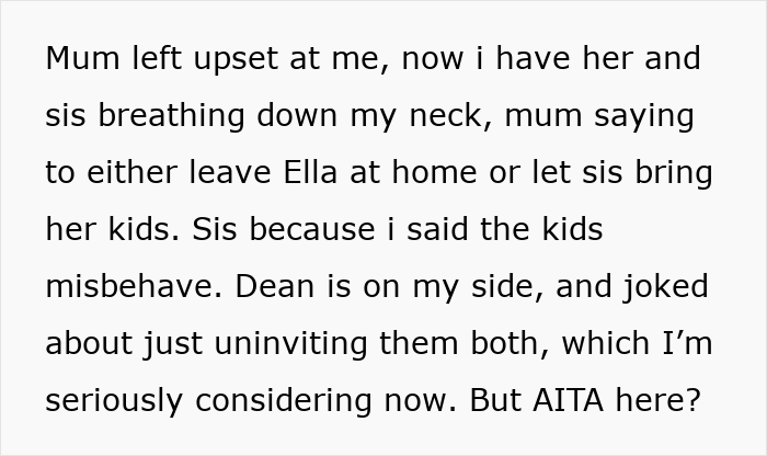 Mom Tries To Force Bride-To-Be To Include Sister’s Unruly Kids At Her Wedding, Gets Uninvited Fast