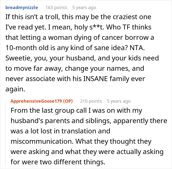 Cousin With Cancer Wants To Borrow Baby To Experience Motherhood: “It’s Really Creepy” Cousin With Cancer Wants To Borrow Baby To Experience Motherhood: “It’s Really Creepy”