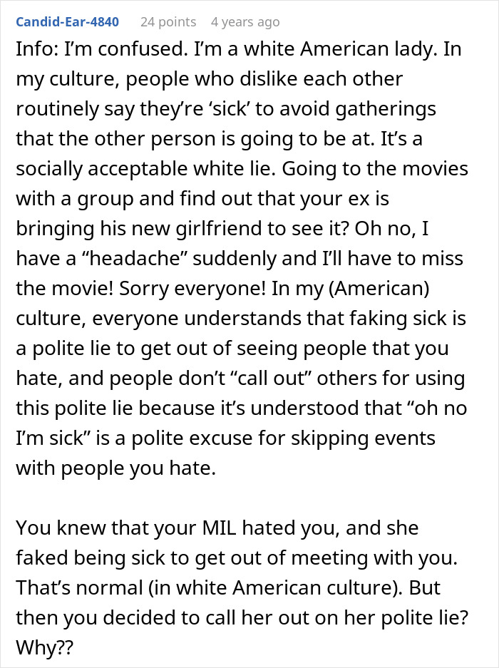 Woman Calls Out MIL For Pretending To Be Ill, Major Drama Sparks: “I Could Just Hear MIL Shrieking” Woman Calls Out MIL For Pretending To Be Ill, Major Drama Sparks: “I Could Just Hear MIL Shrieking”