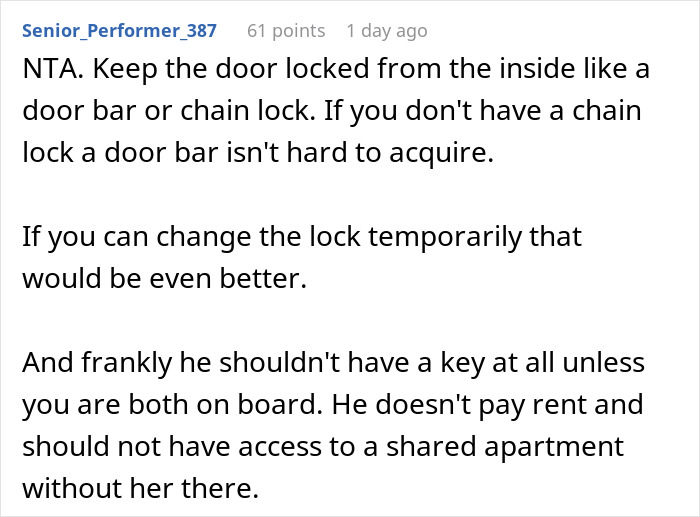 Lady Thinks Shared Apartment Is A Hotel, Roommate Angry As She Gives BF A Key While She’s On Vacay
