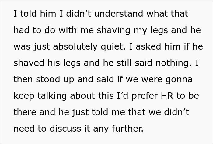 21YO Lady Gets Called Out By Boss For “Hygiene” Problems, Hurt As Her Unshaven Legs Started It
