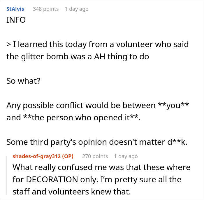 Woman’s House Is Flooded With Glitter After She Steals A Gift With A Hidden Surprise, Demands Compensation