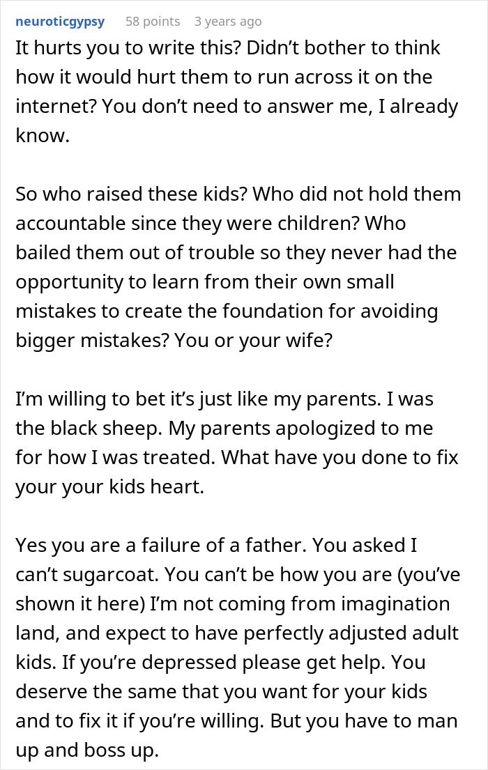 Dad Claims He Did Everything He Could For His Children, But All 5 Of Them Are Failures In His Eyes