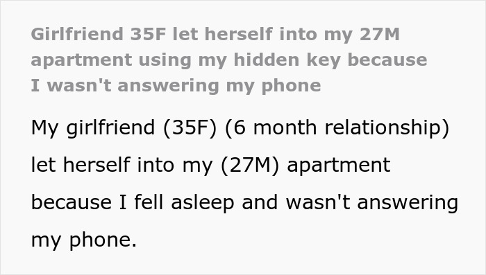 Man Feels Creeped Out After GF Uses Hidden Key To Enter His Home, She Says It Was An &ldquo;Emergency&rdquo;