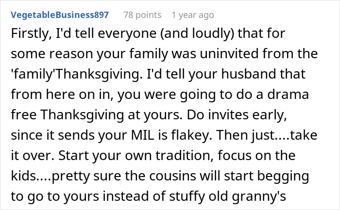 Woman Refuses To Attend MIL&rsquo;s Thanksgiving After She Was Reinvited Because Other Guests Flaked