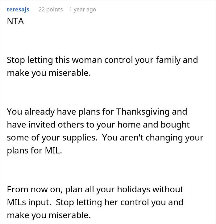Woman Refuses To Attend MIL&rsquo;s Thanksgiving After She Was Reinvited Because Other Guests Flaked