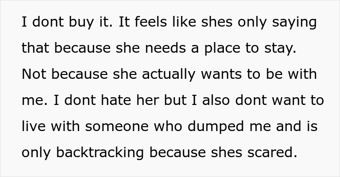 GF Dumps Guy, Starts Saying She Overreacted After He Tells Her She Has To Move Out In 45 Days