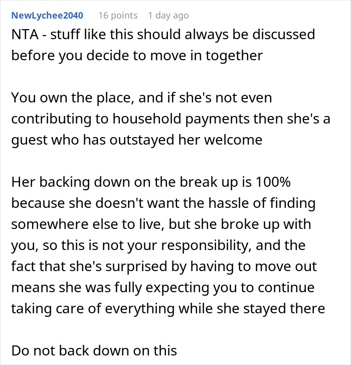 GF Dumps Guy, Starts Saying She Overreacted After He Tells Her She Has To Move Out In 45 Days