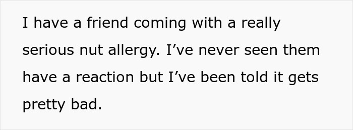 Guestzilla Believes She Can Ignore Food Allergy Restrictions Set By Party Host, Ends Up Disinvited