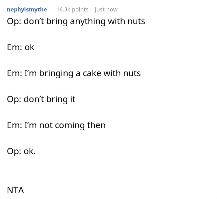 Guestzilla Believes She Can Ignore Food Allergy Restrictions Set By Party Host, Ends Up Disinvited