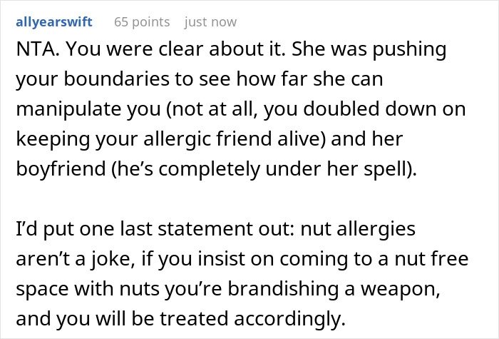 Guestzilla Believes She Can Ignore Food Allergy Restrictions Set By Party Host, Ends Up Disinvited