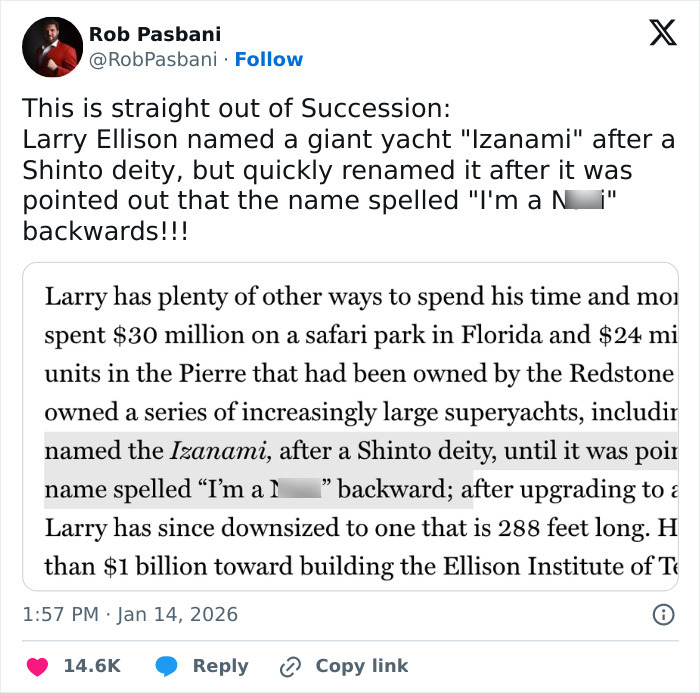 Billionaire Forced To Change The Name Of His Boat After People Realize What It Spells Backwards