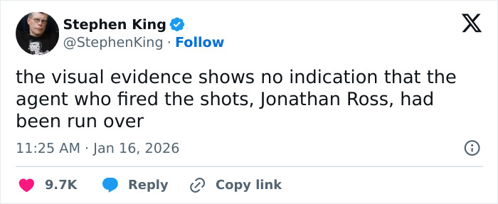 “Still Writing Fiction”: Stephen King Faces Backlash Over Post About ICE Agent Jonathan Ross