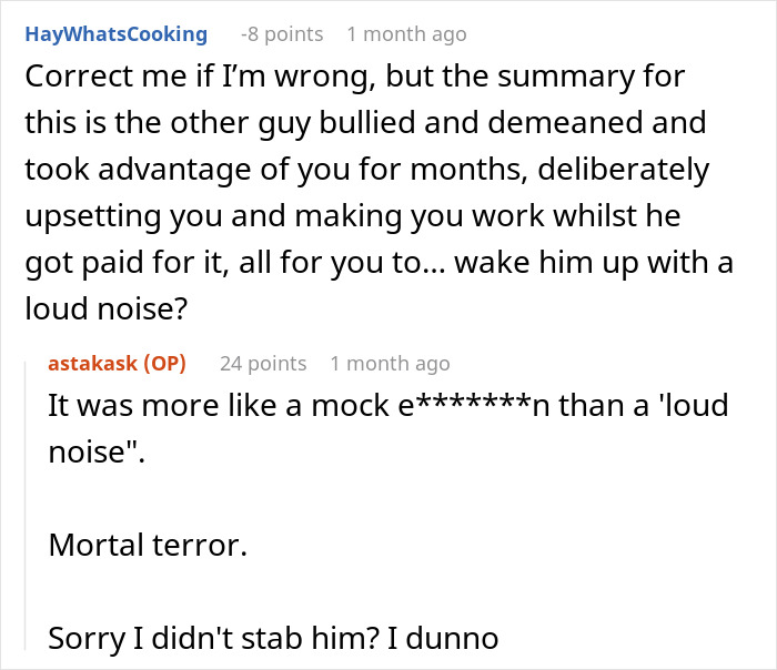 Guy Uses Theatrics To Get Revenge On A Workplace Bully, Scares Him So Bad He Soils His Pants