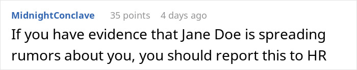 “I Won’t Tolerate Being Called A Creep”: Man Turns Coworkers Against Woman Who Reported Him To HR