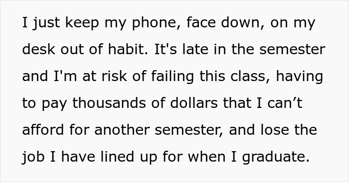 Students Push Back After Professor Enforces Phone Rule Without Warning: “I’m At Risk Of Failing This Class”