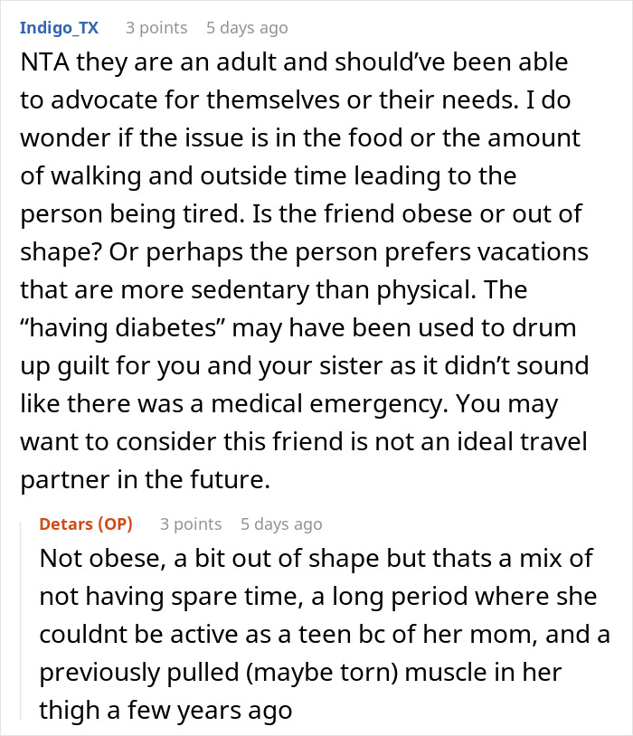 Woman Mad At Friend For Taking Her On A Walking Trip Without Warning Knowing She’s Diabetic