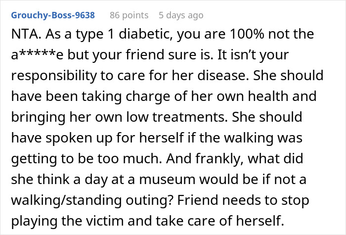 Woman Mad At Friend For Taking Her On A Walking Trip Without Warning Knowing She’s Diabetic