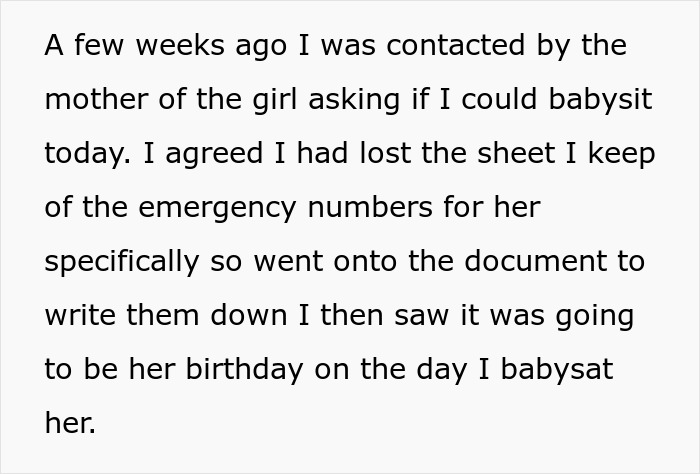Drama Ensues When A Babysitter Got A Child A Birthday Gift In A “No Birthday” Family
