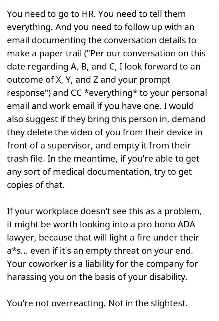 “She’s Insane”: Woman Films Her Coworker After Work To Try To Prove That She’s Not Actually Disabled “She’s Insane”: Woman Films Her Coworker After Work To Try To Prove That She’s Not Actually Disabled