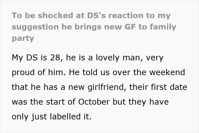 Mom Thinks She&rsquo;s Welcoming By Inviting Son&rsquo;s GF To Dad&rsquo;s Party, He Reacts Like She Rushed A Proposal