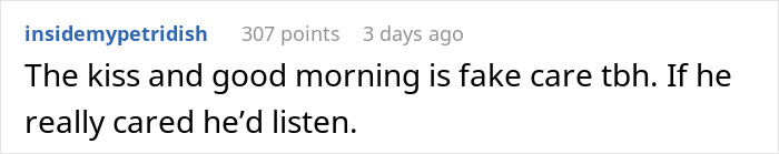 Man’s Lovey-Dovey Ritual Annoys Tired GF, She&rsquo;s Fed Up With His Morning Kisses And &ldquo;I Love Yous&rdquo;