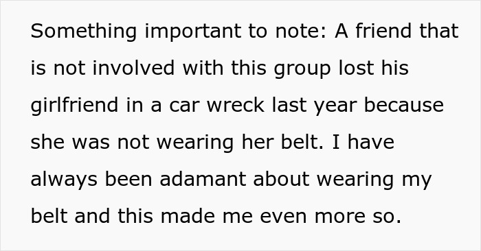 Woman Refuses To Drive Until All Friends Buckle Seat Belts, They Hold Grudge Over Ruined Road Trip Woman Refuses To Drive Until All Friends Buckle Seat Belts, They Hold Grudge Over Ruined Road Trip