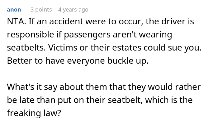 Woman Refuses To Drive Until All Friends Buckle Seat Belts, They Hold Grudge Over Ruined Road Trip Woman Refuses To Drive Until All Friends Buckle Seat Belts, They Hold Grudge Over Ruined Road Trip